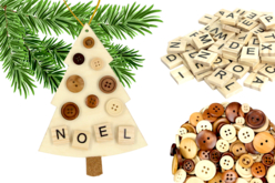 Suspension sapin à décorer avec des boutons - Boutons fantaisie et décoratifs pour tous vos DIY - 10doigts.fr - 2