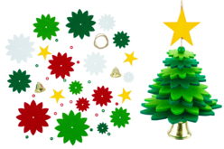 Suspensions sapin de noël en feutrine - Kits créatifs de Noël pour les enfants - 10doigts.fr - 2