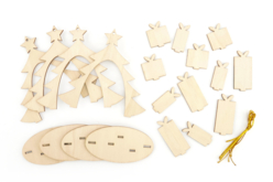Suspensions sapin en bois - matériel - Objets en bois Noël - 10doigts.fr - 2