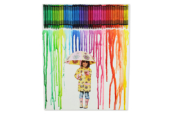 Tableau pluie de couleurs avec crayons de cire fondus - Crayons cire : l'éveil au dessin en toute liberté - 10doigts.fr - 2