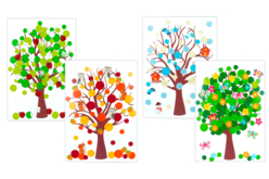 4 Seasons Kit - 4 Tree Cards + Stickers - 3 - Educational Stickers - 10doigts.com - Educational Stickers - 10doigts.fr
