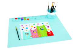 Silicone Painting Mat + Pot - 3 - Aprons and Protective Gear - 10doigts.com - Aprons and Protective Gear - 10doigts.fr