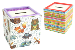 tirelire en carton à décorer - Boîtes et corbeilles en carton - 10doigts.fr - 2