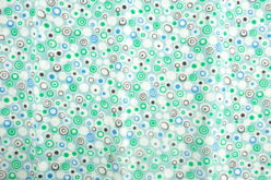 tissu coupon cercles verts bleu - Coupons de tissus - 10doigts.fr - 2