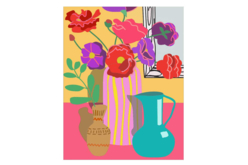Toile imprimée à peindre - Les vases - Peinture aux numéros - 10doigts.fr - 2