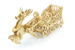 TRAINEAU CERF - Objets en bois Noël - 10doigts.fr