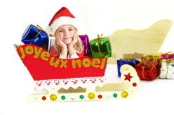 Trineo de Navidad personalizable con una foto - Decoraciones de Navidad de madera - 10doigts.fr