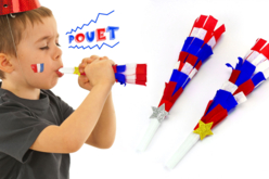Trompette de supporter : Équipe de France - Papiers de soie - 10doigts.fr - 2