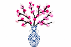Vase chinois cerisier du japon - Formes en carte forte - 10doigts.fr - 2