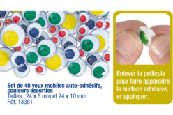 Yeux mobiles auto-adhésifs ronds couleurs et diamètres assortis - Yeux mobiles - 10doigts.fr - 2