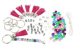 material Llavero "MAMAN" - Kit de 6 llaveros - Bisutería y llaveros para hacer. - 10doigts.fr