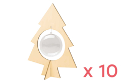 10 fir trees + 10 plastic balls Ø 10 cm - Christmas Wooden Objects – 10doigts.fr