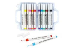 Rotuladores acrílicos, punta media - 12 colores - Marcadores de pintura – 10doigts.fr