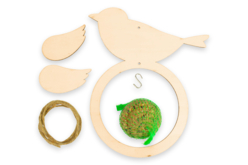 Kit comederos para pájaros + bolas de grasa - 6 unidads - Nidos, comederos de madera – 10doigts.fr