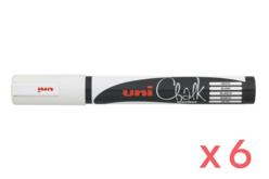 Marcadores de tiza blanca Posca - 6 unidads - Tizas, pizarras, pizarrones – 10doigts.fr