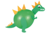 dinosaurio con globo de papel - Globos, guirnaldas, serpentinas – 10doigts.fr