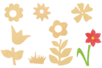 Set of 10 Decorative Medium (MDF) Wood Shapes to Decorate: Flowers (6 flowers + 4 stems) - 0 - 10doigts.com - 10doigts.fr