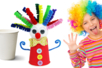 Fabricar un payaso divertido con un vaso de cartón - Limpiapipas – 10doigts.fr