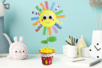Flor multicolor en maceta - Papel formato A4 – 10doigts.fr