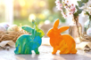 Lapin en bois marbrés - Peinture propre - Easter Decor Supports – 10doigts.fr