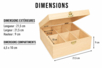 boite à thé dimensions - Wooden Boxes – 10doigts.fr