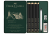 Pitt Graphite Matt Metal Box - 11 Pieces - Crayons graphite et mines pour le dessin – 10doigts.fr