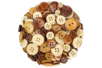 Natural Varnished Round Wooden Buttons - 300 Pieces - 1 - Buttons - 10doigts.com - Buttons – 10doigts.fr