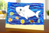 Manualidades Niños Silueta Tiburón Fondo Marino - Actividades manuales océano: sumérgete en un universo creativo y sensorial – 10doigts.fr