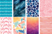 Watercolor Pattern Paper, A4 Size - 14 Sheets - 3 - Patterned Papers - 10doigts.com - Patterned Papers – 10doigts.fr