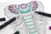 dibujos para colorear animales especiales para rotuladores de alcohol - Formas y dibujos para colorear – 10doigts.fr