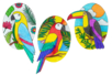 Dibujos para colorear pájaros en relieve - Formas y dibujos para colorear – 10doigts.fr
