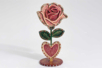 FLEURS ROSE EN BOIS PAILLETTES - Marcos de fotos a decorar – 10doigts.fr
