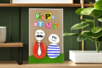 Cuadro "Papá y yo" con piedras - Piedras y conchas – 10doigts.fr