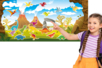 Kit mural de dinosaurios con pegatinas - Gomets historias y decoraciones – 10doigts.fr