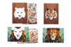 Kit 2 tableaux gommettes au numéro : Tigre et Lion - Kits creativos gomets – 10doigts.fr