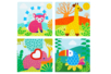 Kit 4 tableaux gommettes mosaïques  - Animaux de la jungle - Novedades 2026 – 10doigts.fr