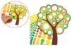 Kit árboles en cartón resistente + gomets - 6 unidads - Kits creativos gomets – 10doigts.fr