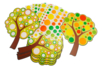 Kit árboles en cartón fuerte + gommettes - Kits creativos gomets – 10doigts.fr