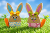 Lapin de Pâques en bois - Soportes de Pascua para decorar – 10doigts.fr