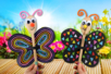 Marioneta mariposa con una cuchara de madera - Adhesivos coloridos y Masking tape – 10doigts.fr