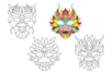 Coloring Masks Dragons - 4 Designs - 1 - Creative Masks for Kids - 10doigts.com - Creative Masks for Kids – 10doigts.fr