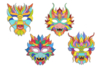Coloring Masks Dragons - 4 Designs - 2 - Creative Masks for Kids - 10doigts.com - Creative Masks for Kids – 10doigts.fr