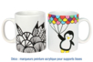 Taza de porcelana blanca - Soportes de cerámica para decorar – 10doigts.fr