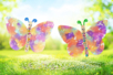 papillon peinture papier crépon - Actividades manuales Primavera – 10doigts.fr