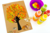 Cotton Swab Painting - Autumn Tree - 1 - Autumn Crafts - 10doigts.com - Autumn Crafts – 10doigts.fr