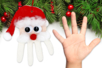 Suspensión padre Noël huella de mano - Pasta de modelar autoendurecible – 10doigts.fr