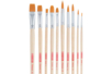 Long-handled polyester brushes - 10 pieces - Brushes and brushes for acrylic painting – 10doigts.fr