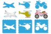 Pochoirs 10 DOIGTS 3 en 1 : VEHICULES - Transport and Profession Stencils – 10doigts.fr