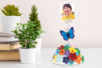 Portafotos decorado con flores de papel - Bolas de poliestireno – 10doigts.fr