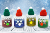 Personajes de Noël llenos de purpurina - Soportes de Vidrio – 10doigts.fr